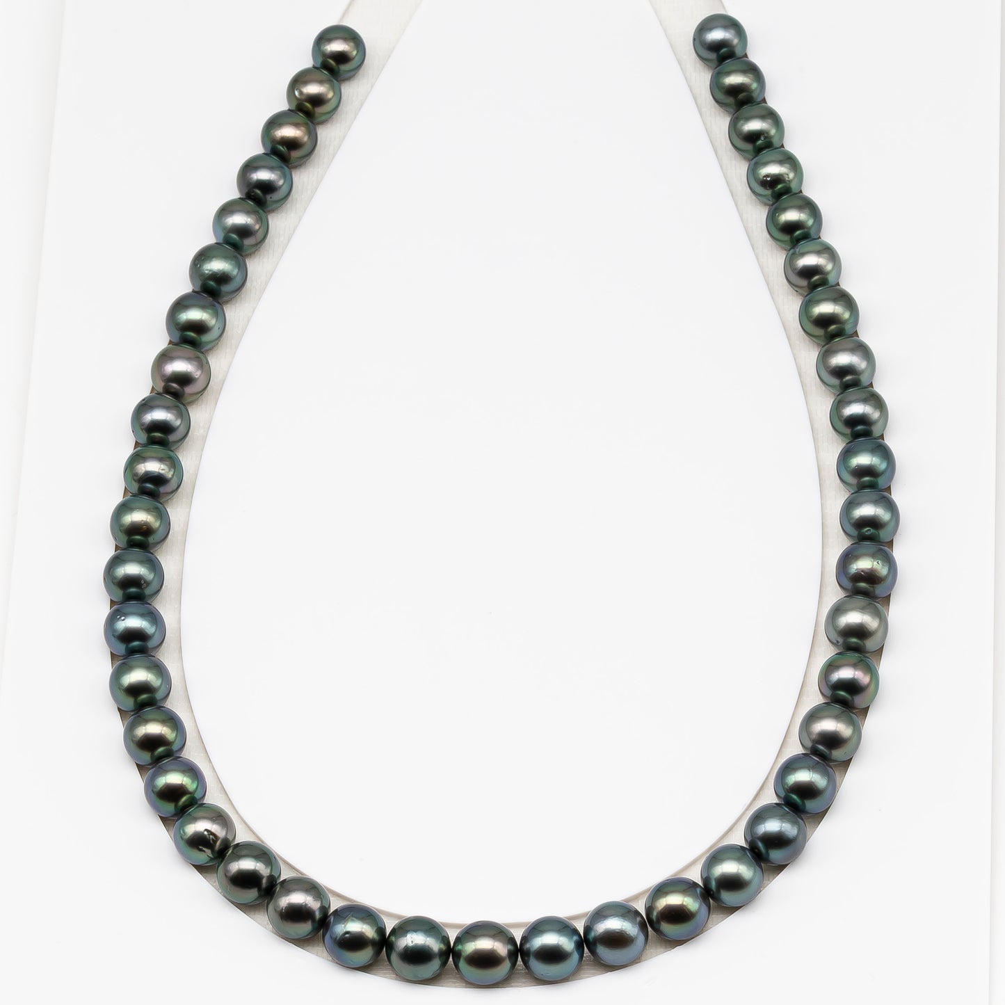9-10mm Tahitian Pearl in Full Strand (No Hole) with Natural Color and High Luster, Temporarily Strung Pearl for Jewelry Making, SKU # 3383TH