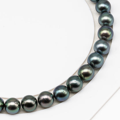 9-10mm Tahitian Pearl in Full Strand (No Hole) with Natural Color and High Luster, Temporarily Strung Pearl for Jewelry Making, SKU # 3383TH
