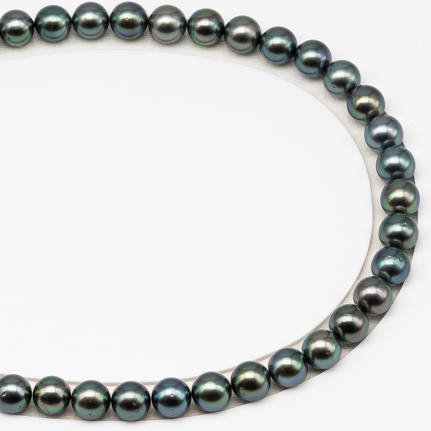 9-10mm Tahitian Pearl in Full Strand (No Hole) with Natural Color and High Luster, Temporarily Strung Pearl for Jewelry Making, SKU # 3383TH