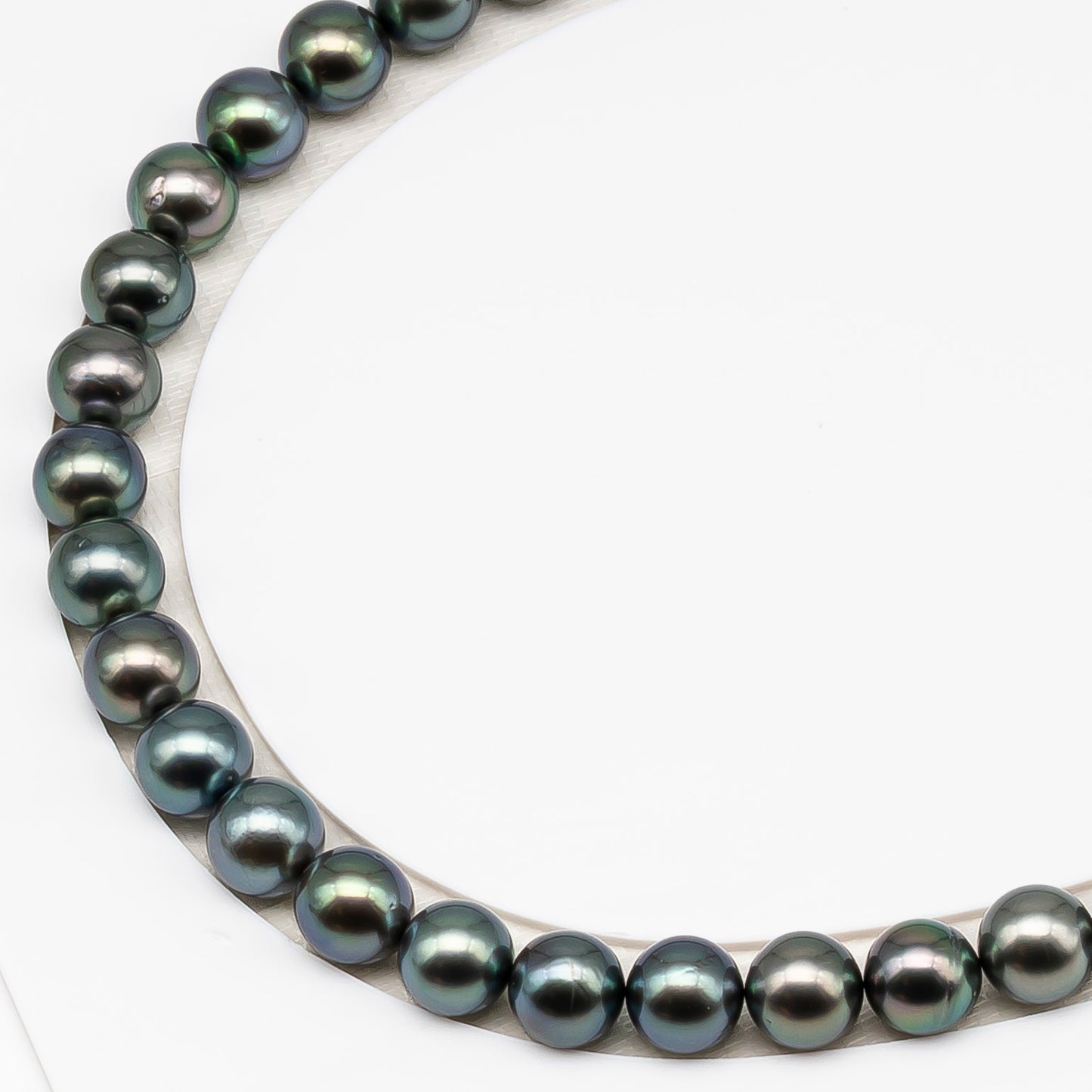 9-10mm Tahitian Pearl in Full Strand (No Hole) with Natural Color and High Luster, Temporarily Strung Pearl for Jewelry Making, SKU # 3383TH