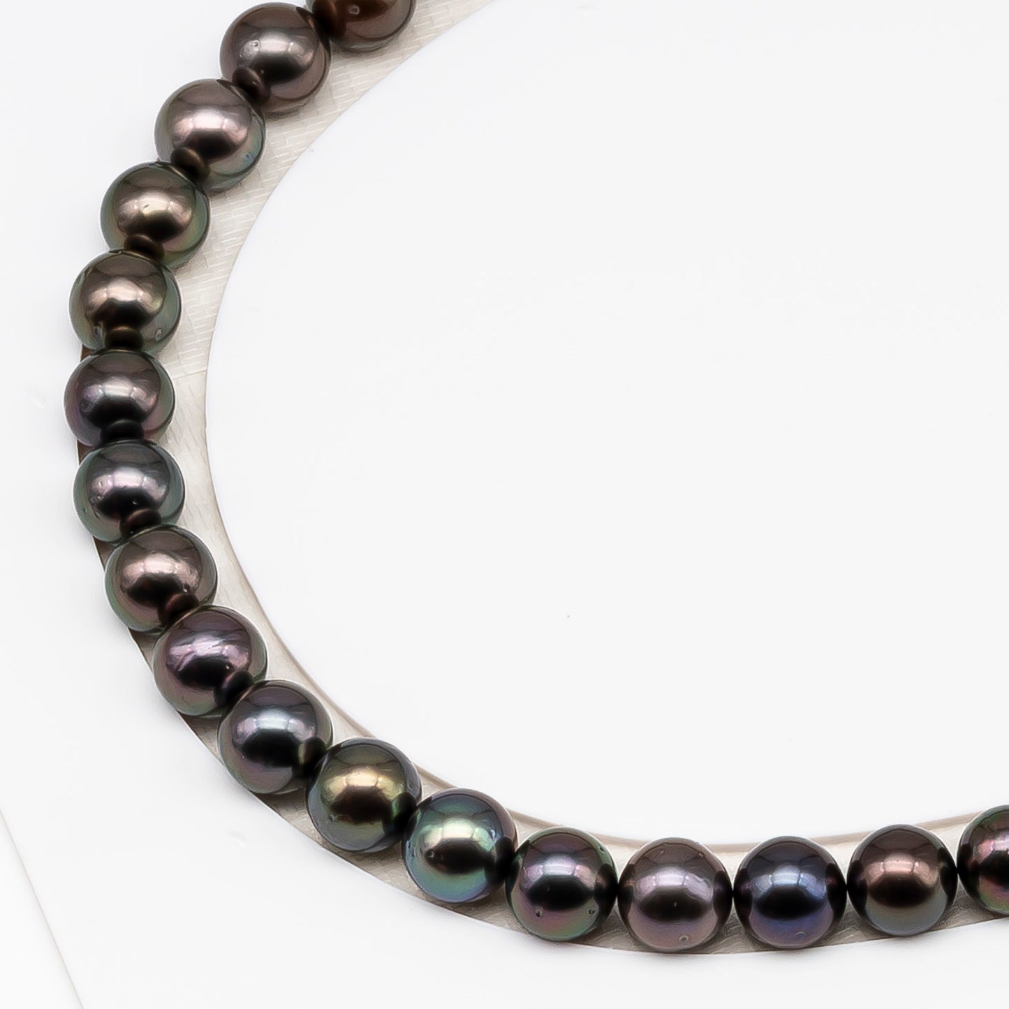 9-10mm Tahitian Pearl in Full Strand (No Hole) with Natural Color and High Luster, Temporarily Strung Pearl for Jewelry Making, SKU # 3384TH