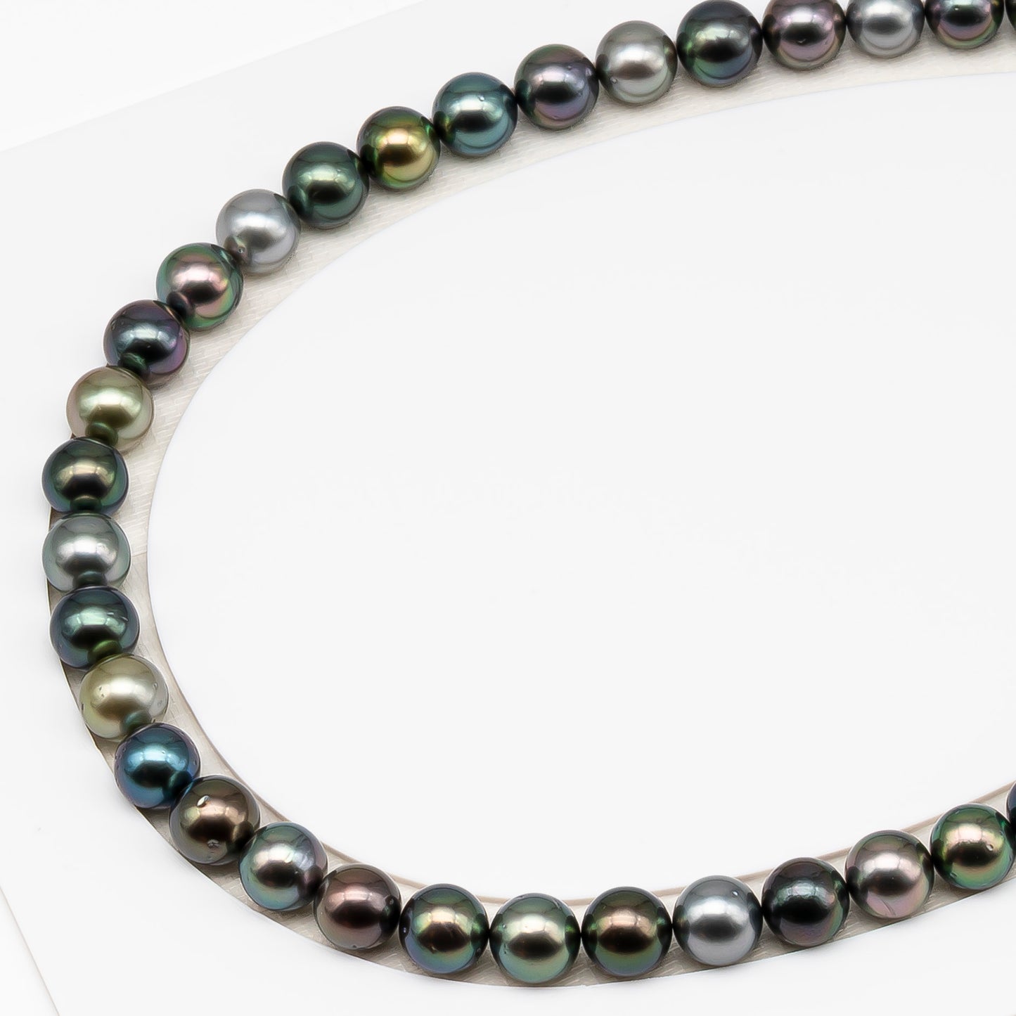 9-10mm Tahitian Pearl in Full Strand (No Hole) with Natural Color and High Luster, Temporarily Strung Pearl for Jewelry Making, SKU # 3385TH