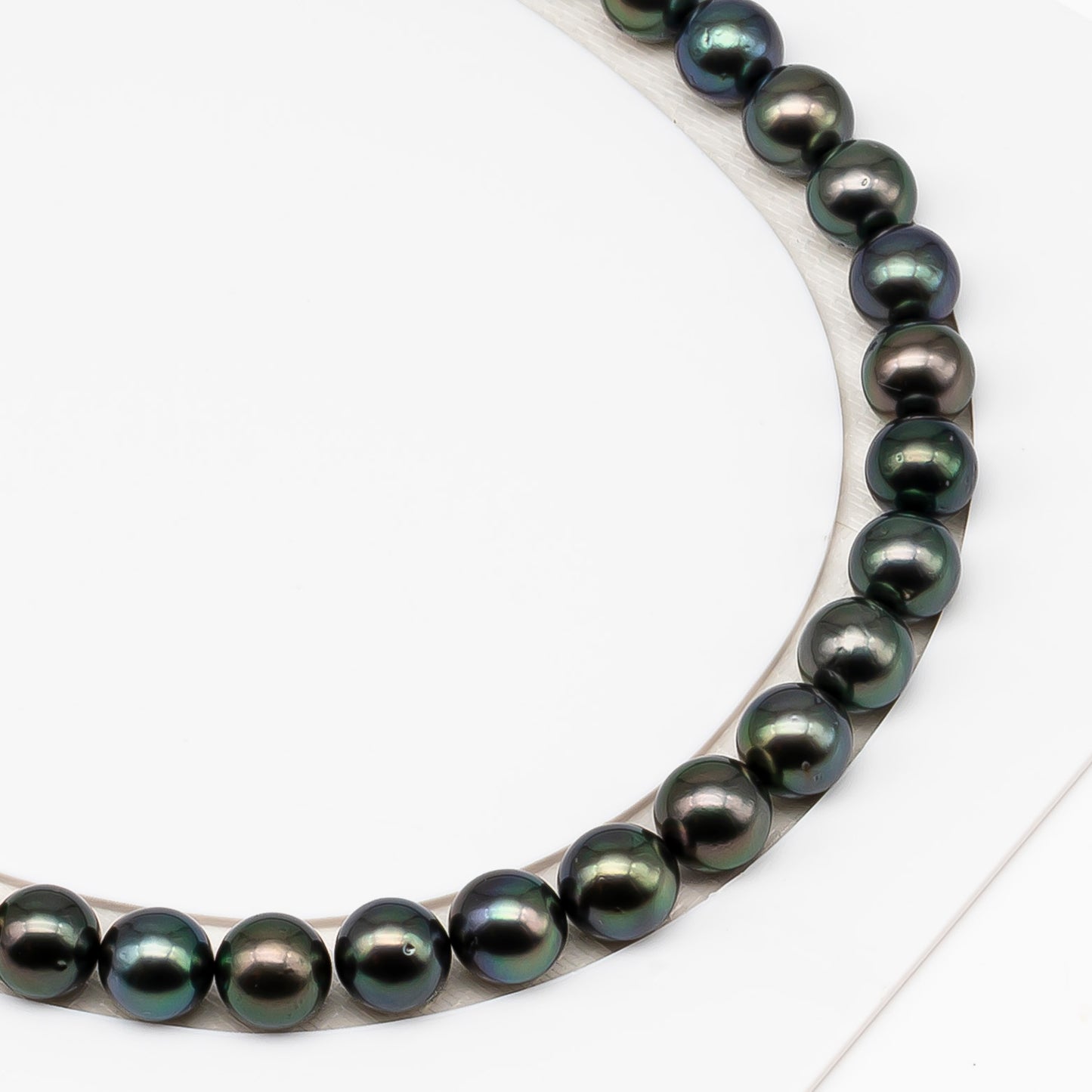 9-10mm Tahitian Pearl in Full Strand (No Hole) with Natural Color and High Luster, Temporarily Strung Pearl for Jewelry Making, SKU # 3386TH
