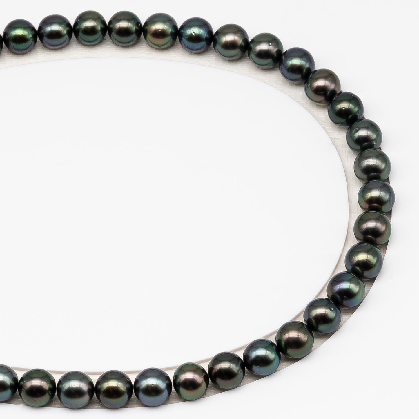 9-10mm Tahitian Pearl in Full Strand (No Hole) with Natural Color and High Luster, Temporarily Strung Pearl for Jewelry Making, SKU # 3386TH