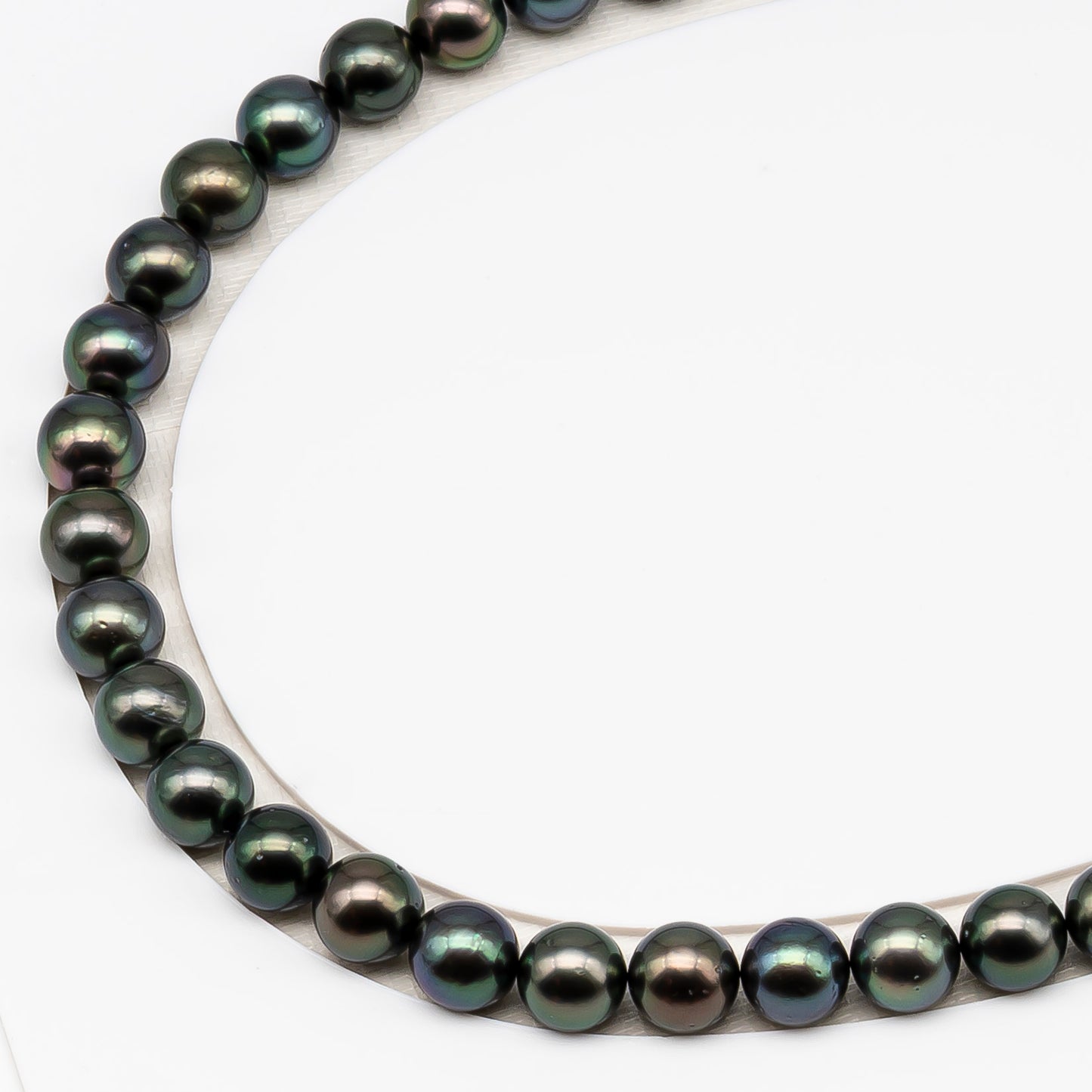 9-10mm Tahitian Pearl in Full Strand (No Hole) with Natural Color and High Luster, Temporarily Strung Pearl for Jewelry Making, SKU # 3386TH