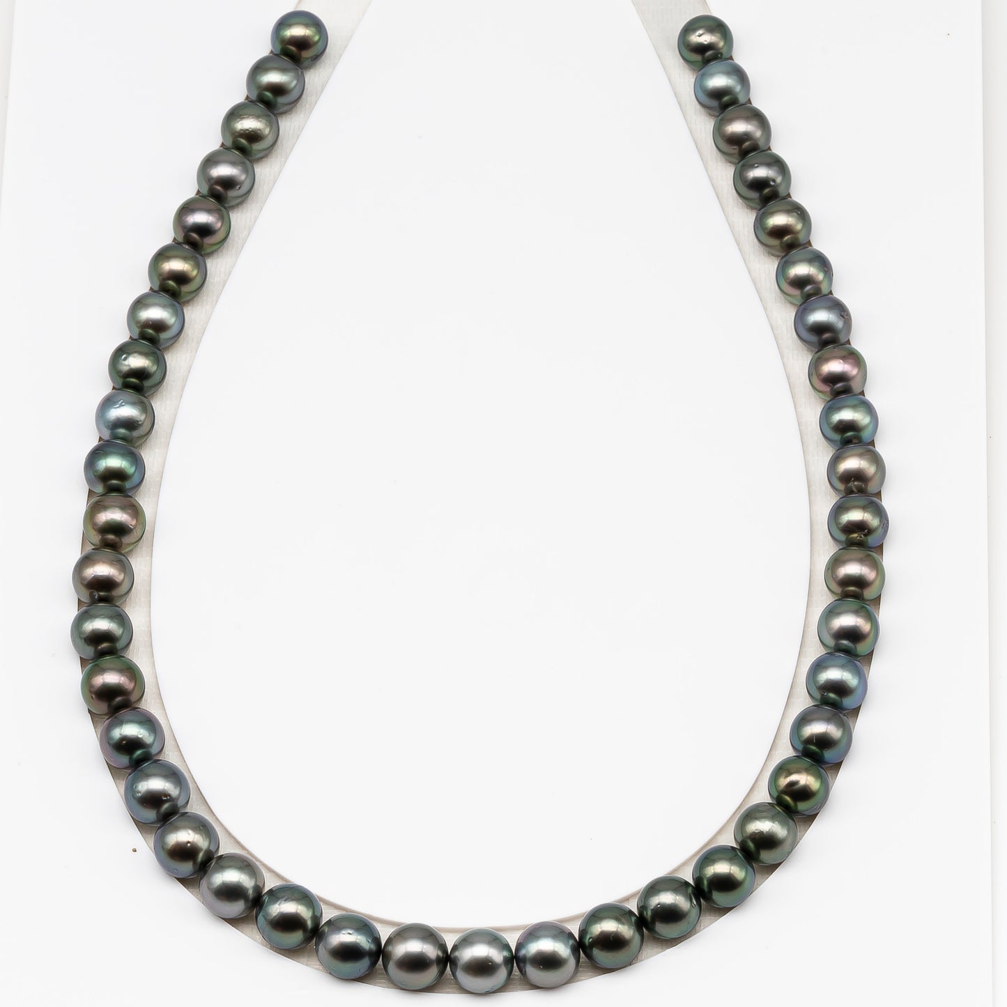9-10mm Tahitian Pearl in Full Strand (No Hole) with Natural Color and High Luster, Temporarily Strung Pearl for Jewelry Making, SKU # 3387TH