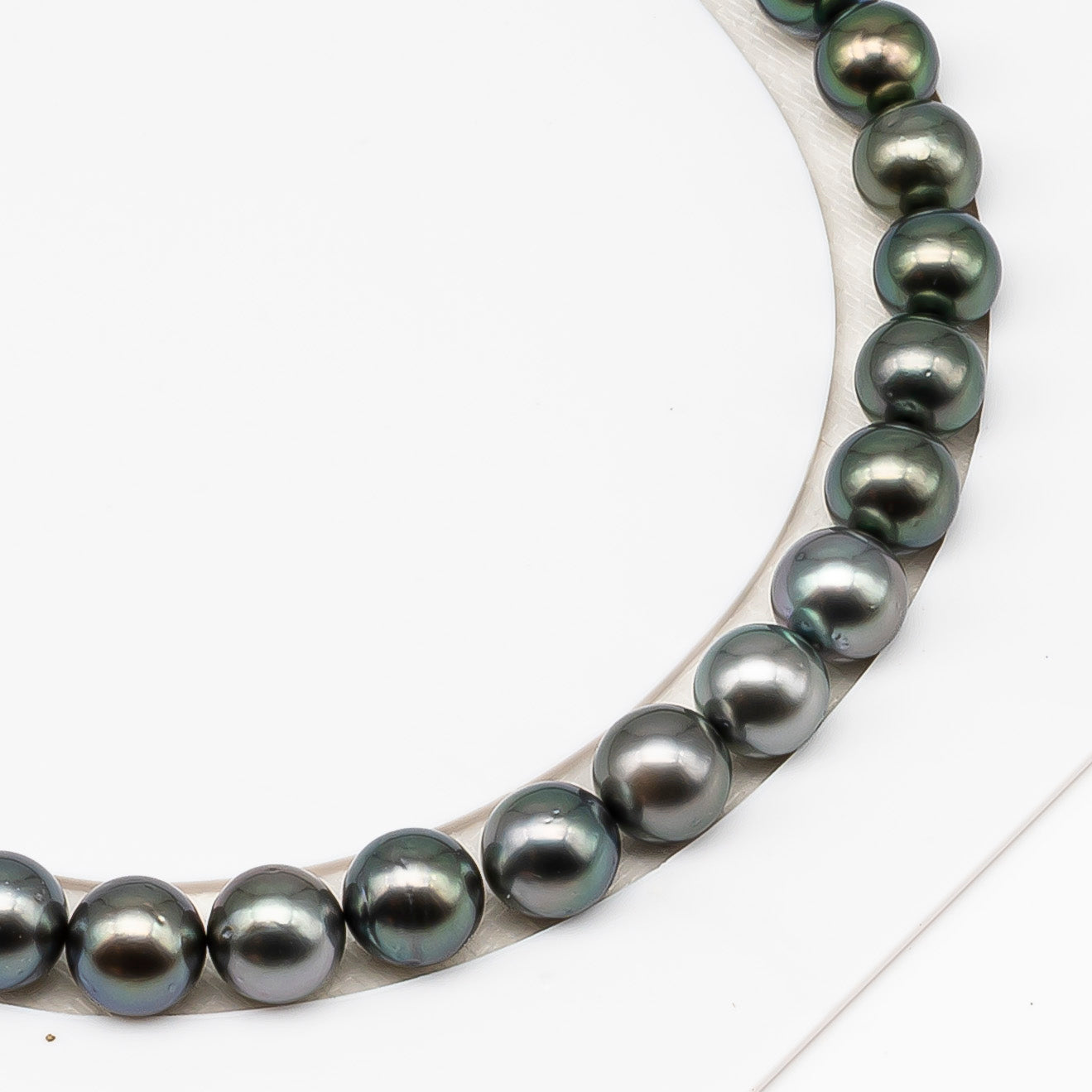 9-10mm Tahitian Pearl in Full Strand (No Hole) with Natural Color and High Luster, Temporarily Strung Pearl for Jewelry Making, SKU # 3387TH