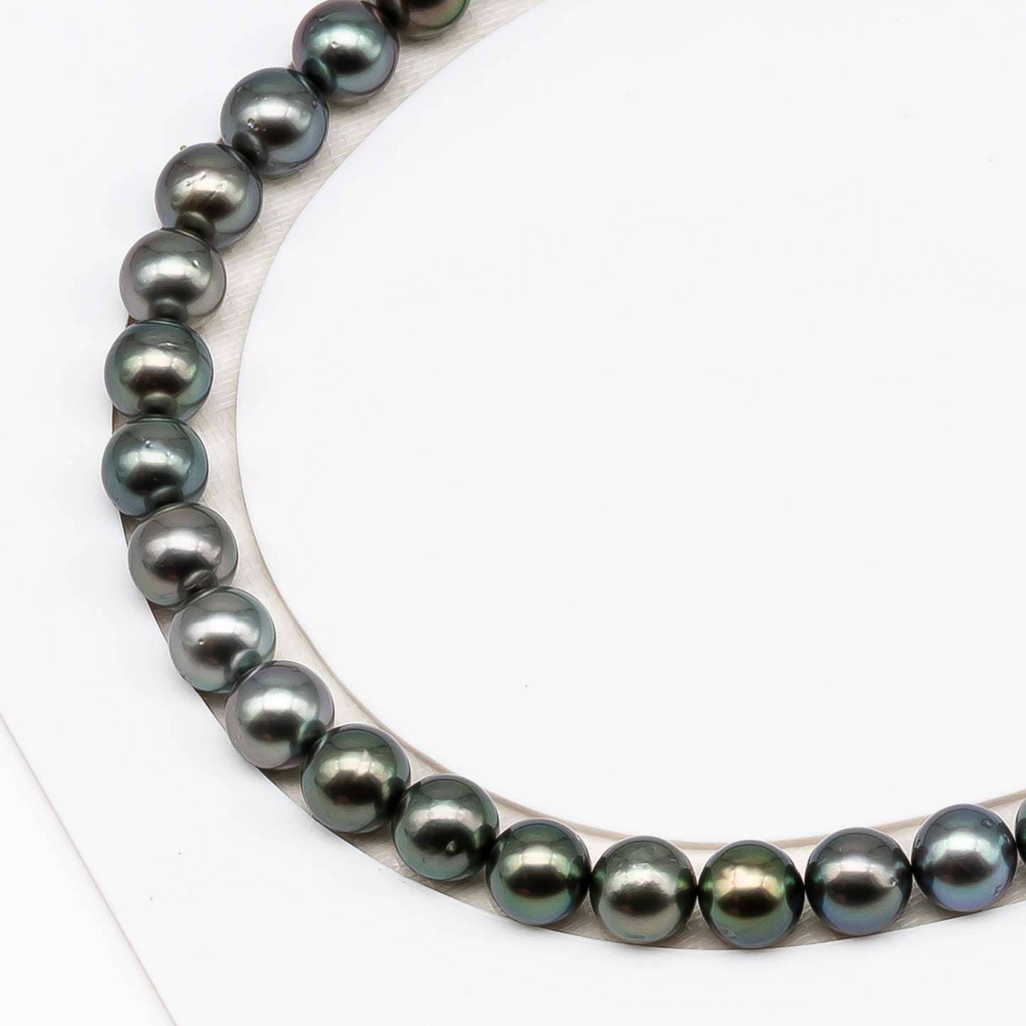 9-10mm Tahitian Pearl in Full Strand (No Hole) with Natural Color and High Luster, Temporarily Strung Pearl for Jewelry Making, SKU # 3387TH