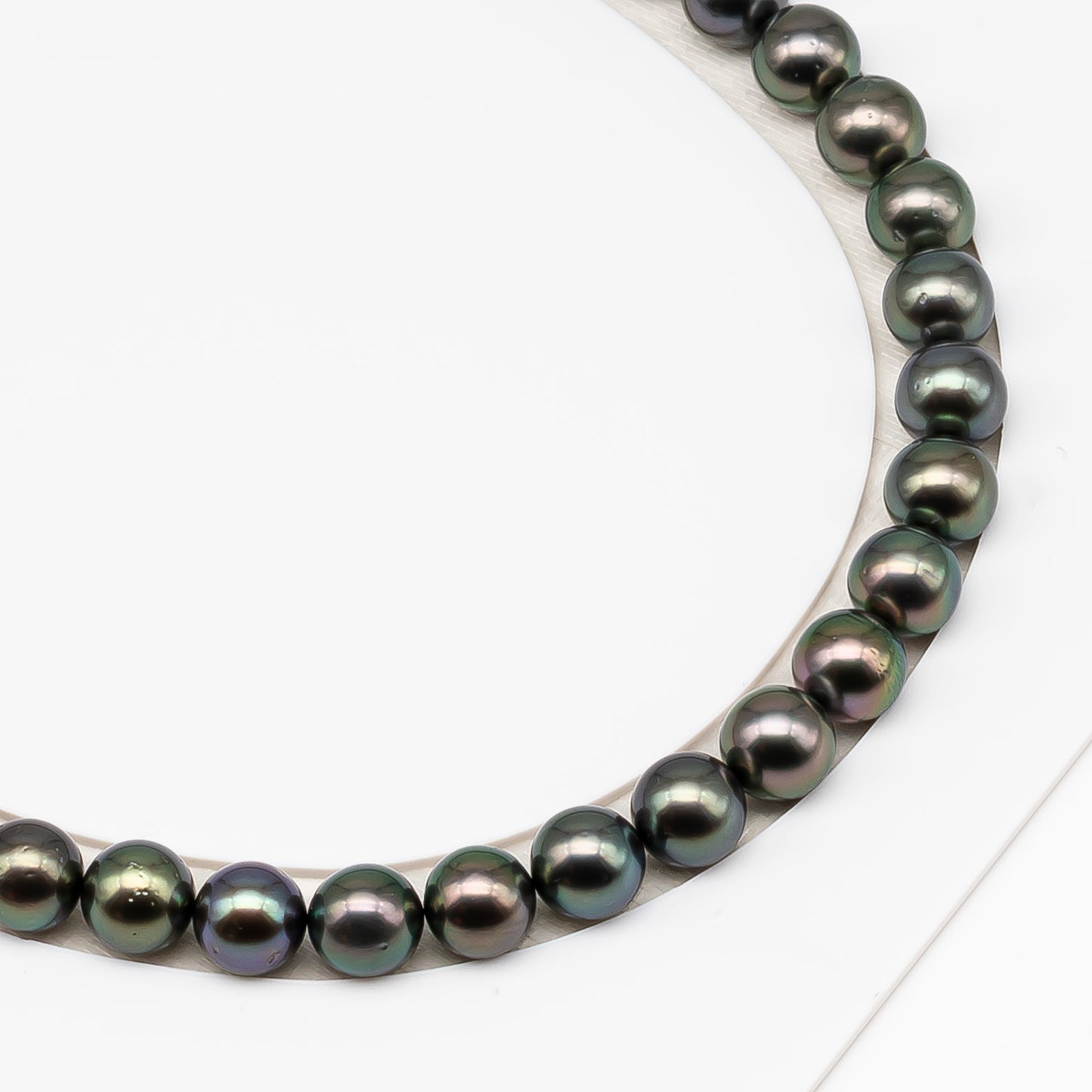 9-10mm Tahitian Pearl in Full Strand (No Hole) with Natural Color and High Luster, Temporarily Strung Pearl for Jewelry Making, SKU # 3388TH