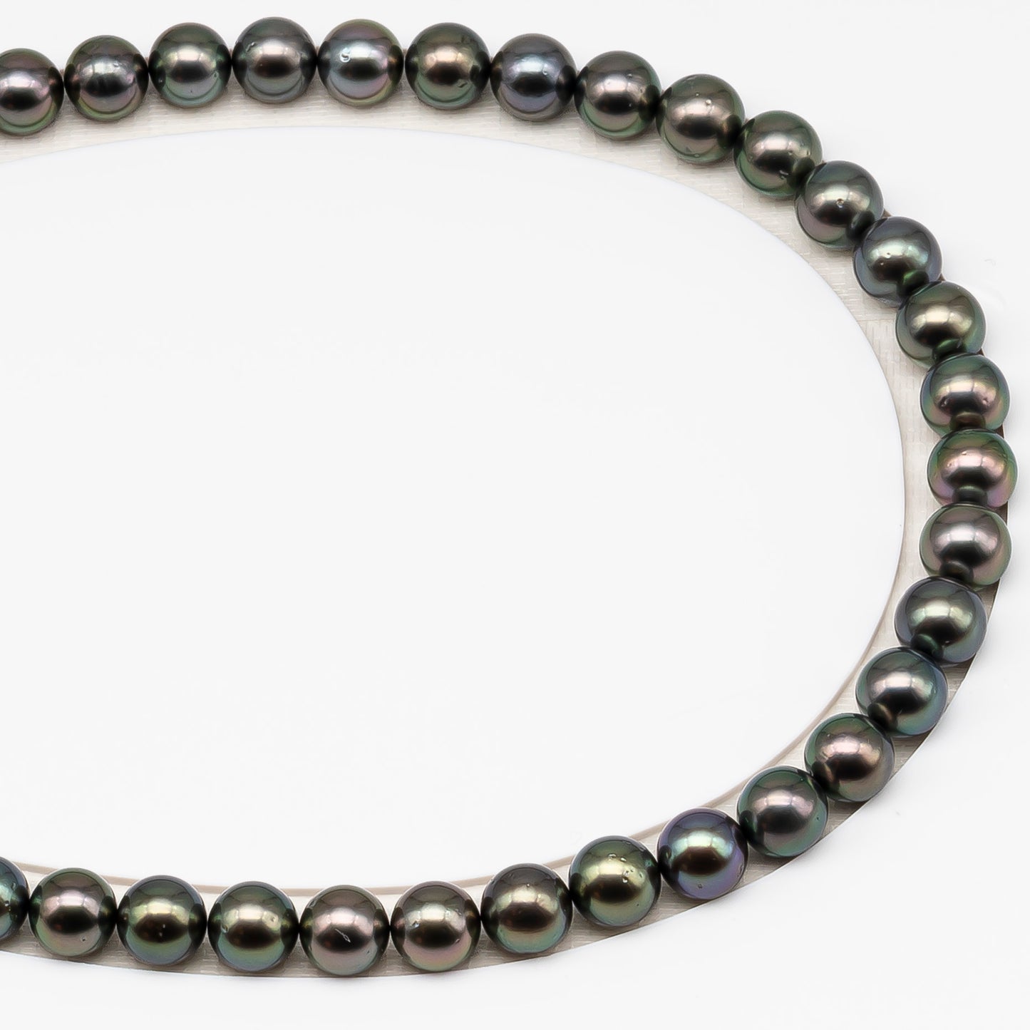 9-10mm Tahitian Pearl in Full Strand (No Hole) with Natural Color and High Luster, Temporarily Strung Pearl for Jewelry Making, SKU # 3388TH