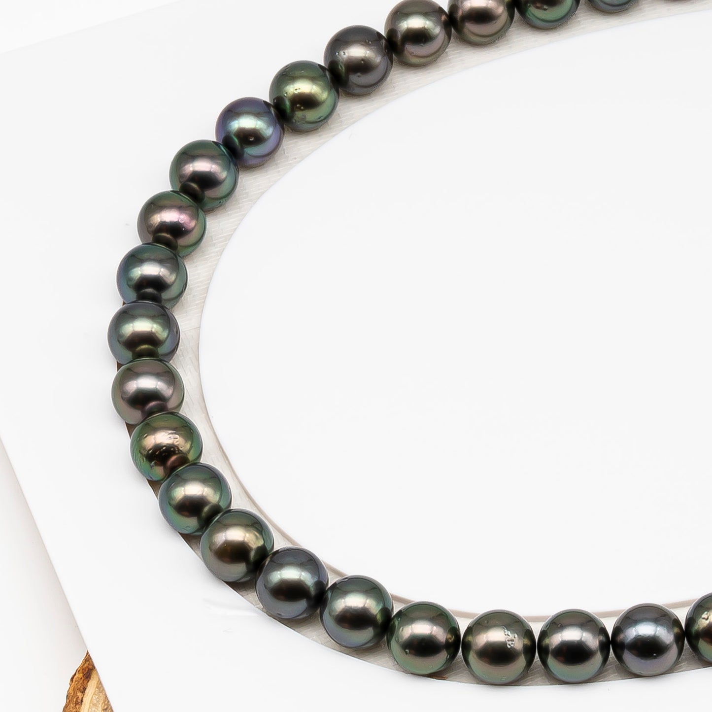 9-10mm Tahitian Pearl in Full Strand (No Hole) with Natural Color and High Luster, Temporarily Strung Pearl for Jewelry Making, SKU # 3388TH