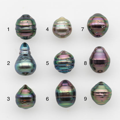 8-9mm Tahitian Pearl, Loose Undrilled with High Luster and Blemishes for Jewelry Making, SKU # 2884TH