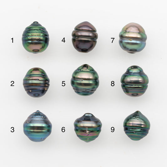 9-10mm Tahitian Pearl, Loose Undrilled with High Luster and Blemishes for Jewelry Making, SKU # 2886TH