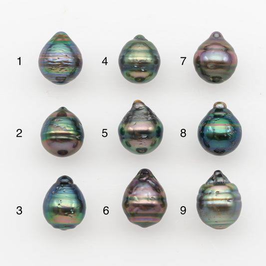 9-10mm Tahitian Pearl, Loose Undrilled with High Luster and Blemishes for Jewelry Making, SKU # 2887TH