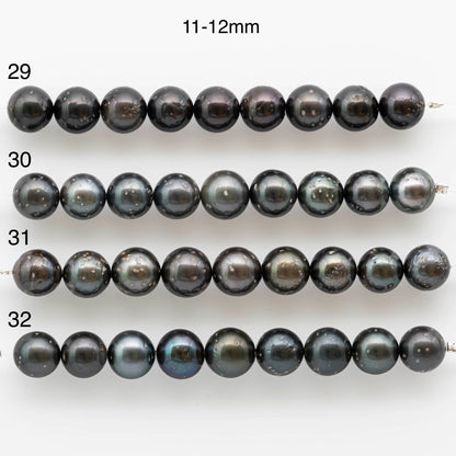 11-13 Round Tahitian Pearl with Lots of Blemishes, Natural Color with Luster for Beading or Jewelry Making in Short Strand, SKU # 1702TH