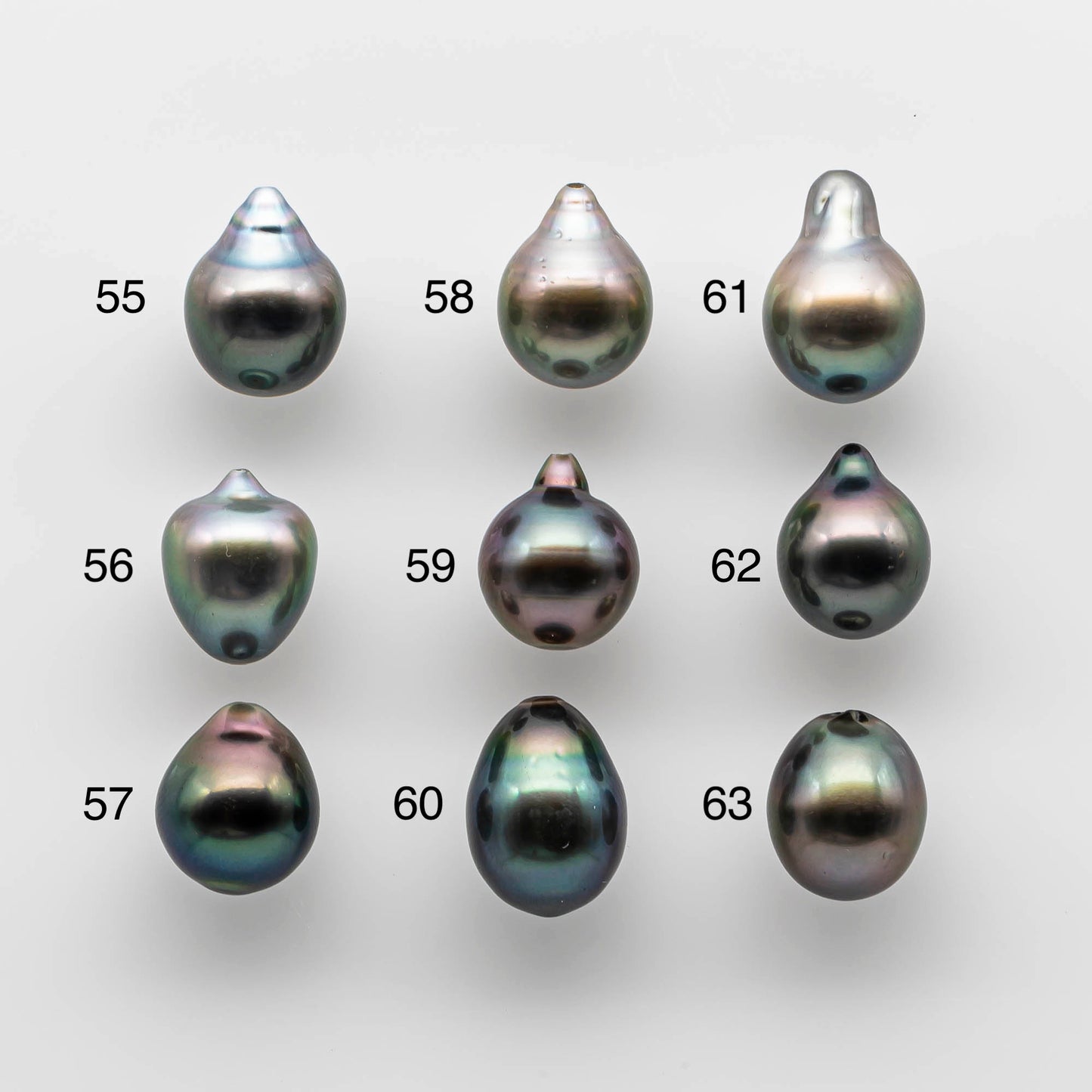 9-10mm Tahitian Pearl Drop in Natural Color and High Luster with Blemish, Single Piece Loose Half Drilled for Jewelry Making, SKU # 1738TH