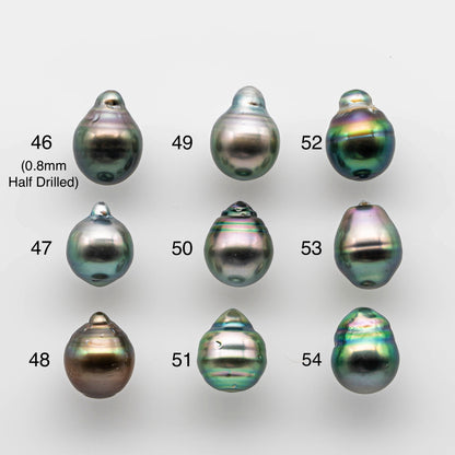9-10mm Teardrop Tahitian Pearl in Single Piece Undrilled with High Luster and Blemish for Jewelry Making, SKU # 1739TH