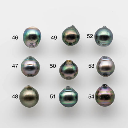 9-10mm Colorful Tahitian Pearl Drop with Natural Color and High Luster with Blemish, Loose Undrilled or Large Hole, SKU # 1747TH