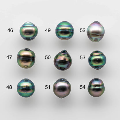 9-10mm Loose Tahitian Pearl Drop in Natural Color and High Luster with Blemish, Loose Undrilled or Drilled or Large Hole, SKU # 1746TH