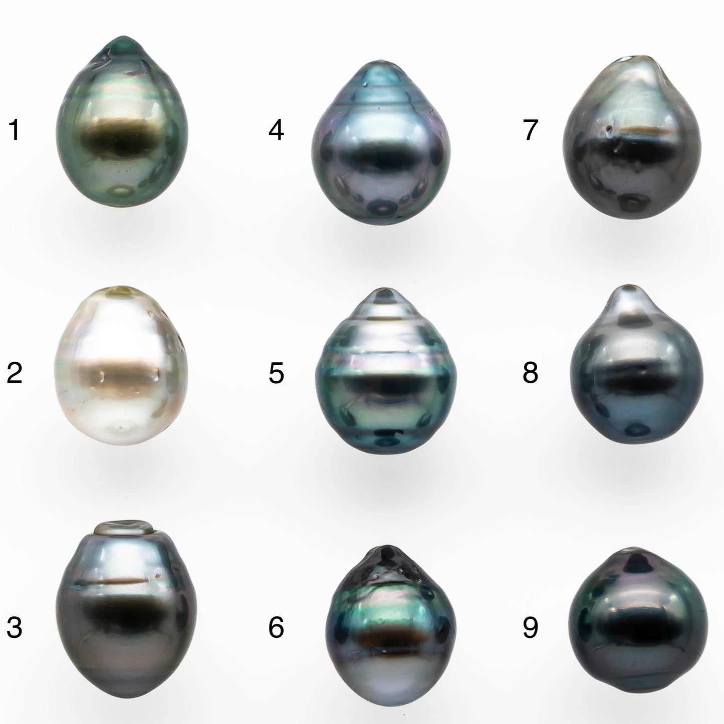 9-10mm Tahitian Pearl Drop with High Luster and Natural Color with Minor Blemishes, Loose Single Piece Undrilled, SKU # 2020TH