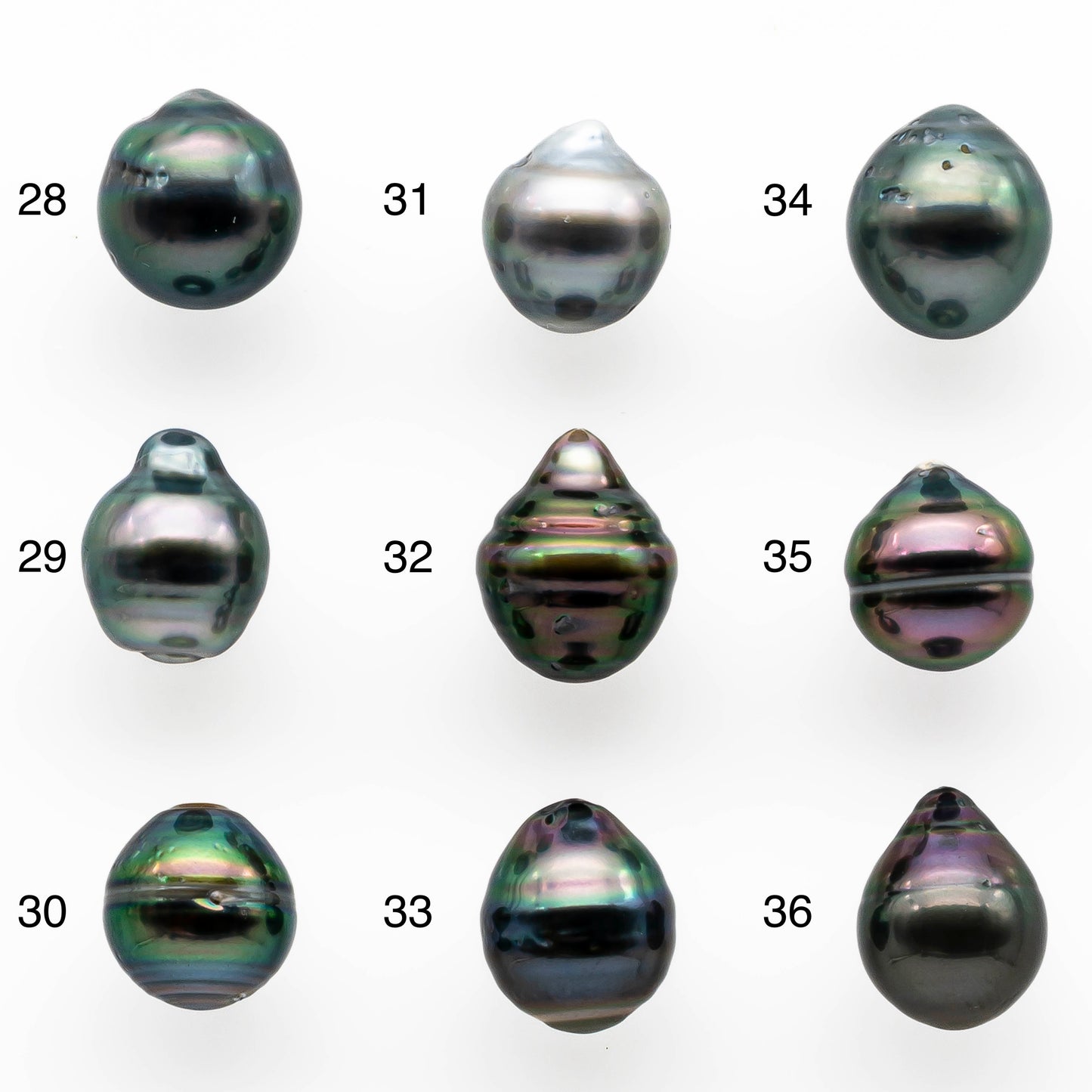 9-10mm Tahitian Pearl Drop with High Luster and Natural Color with Minor Blemishes, Loose Single Piece Undrilled, SKU # 2020TH