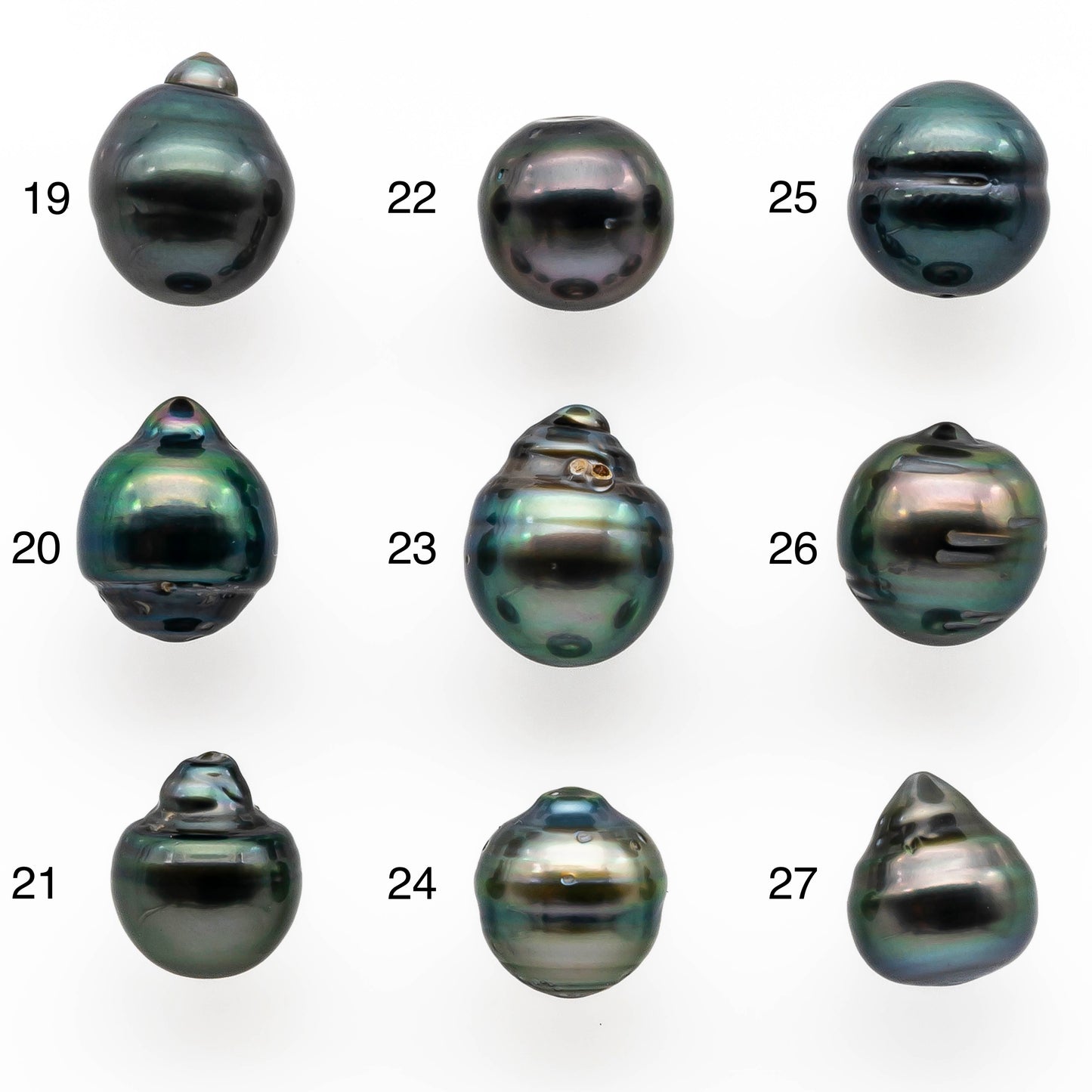 9-10mm Tahitian Pearl Baroque Drops in Natural Color and High Luster, Undrilled Loose Single Piece, SKU # 2021TH