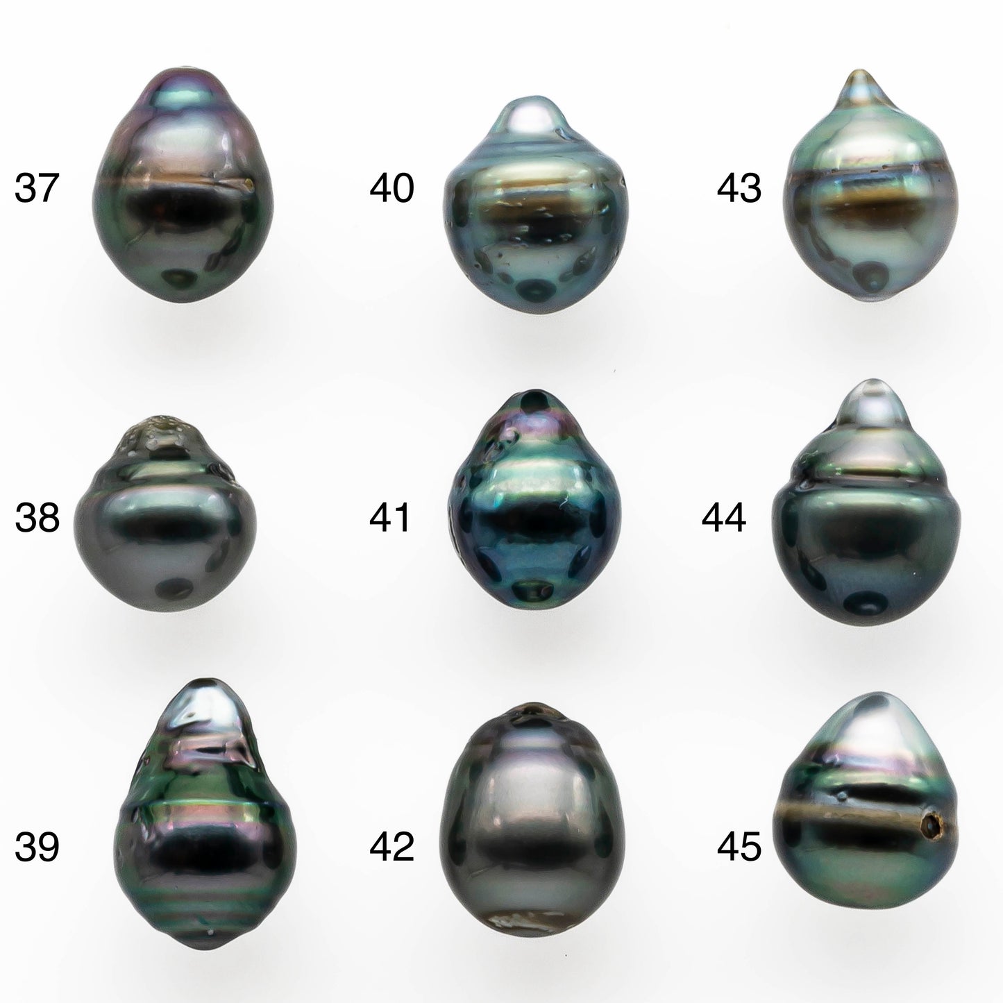 9-10mm Tahitian Pearl Baroque Drops in Natural Color and High Luster, Undrilled Loose Single Piece, SKU # 2021TH