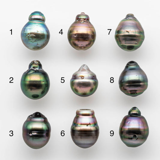 12-13mm Tahitian Pearl Baroque Teardrop Shape in Undrilled Loose Single Piece High Luster and Natural Color with Blemishes, SKU # 1884TH