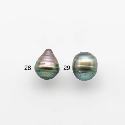 12-13mm Tahitian Pearl Baroque Teardrop Shape in Undrilled Loose Single Piece High Luster and Natural Color with Blemishes, SKU # 1884TH