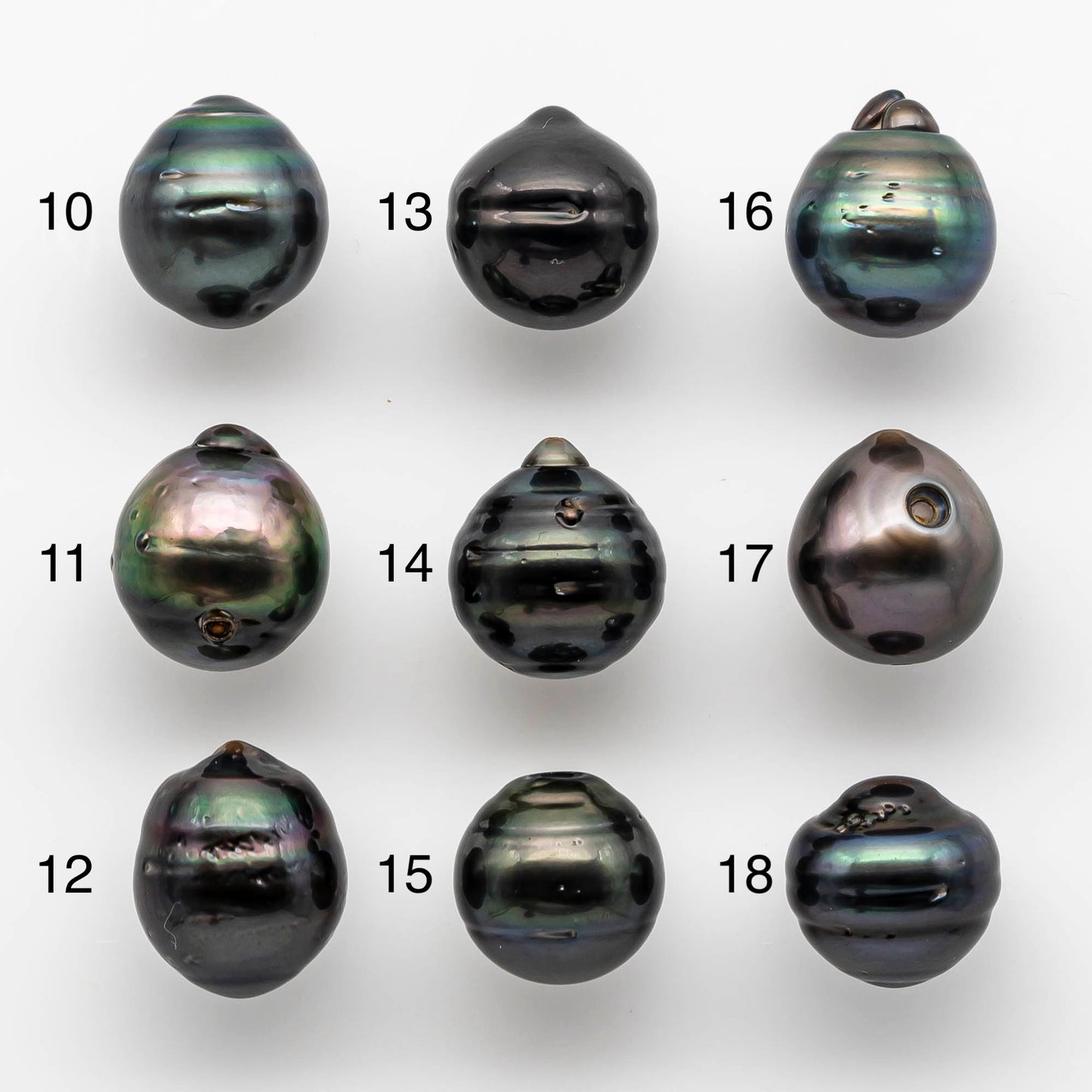 13-14mm Tahitian Pearl Drop Undrilled Loose Single Piece in High Luster and Natural Color with Minor Blemishes, SKU # 1889TH