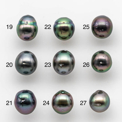 9-10mm Tahitian Pearl Drop with High Luster and Natural Color with Minor Blemishes, Loose Single Piece Half Drilled, SKU # 1895TH
