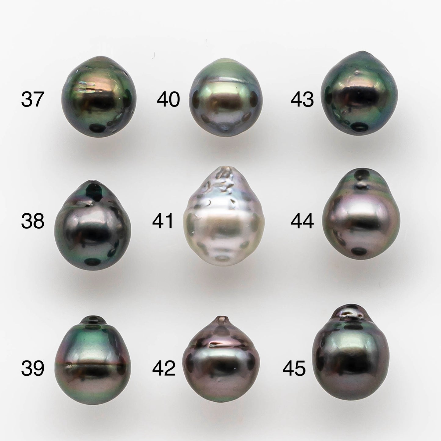 9-10mm Tahitian Pearl Drop with High Luster and Natural Color with Minor Blemishes, Loose Single Piece Half Drilled, SKU # 1895TH