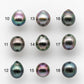 9-10mm High Quality Tahitian Pearl Drop in Natural Color and Very Nice Luster, Single Piece Loose Half Drilled, SKU # 1896TH