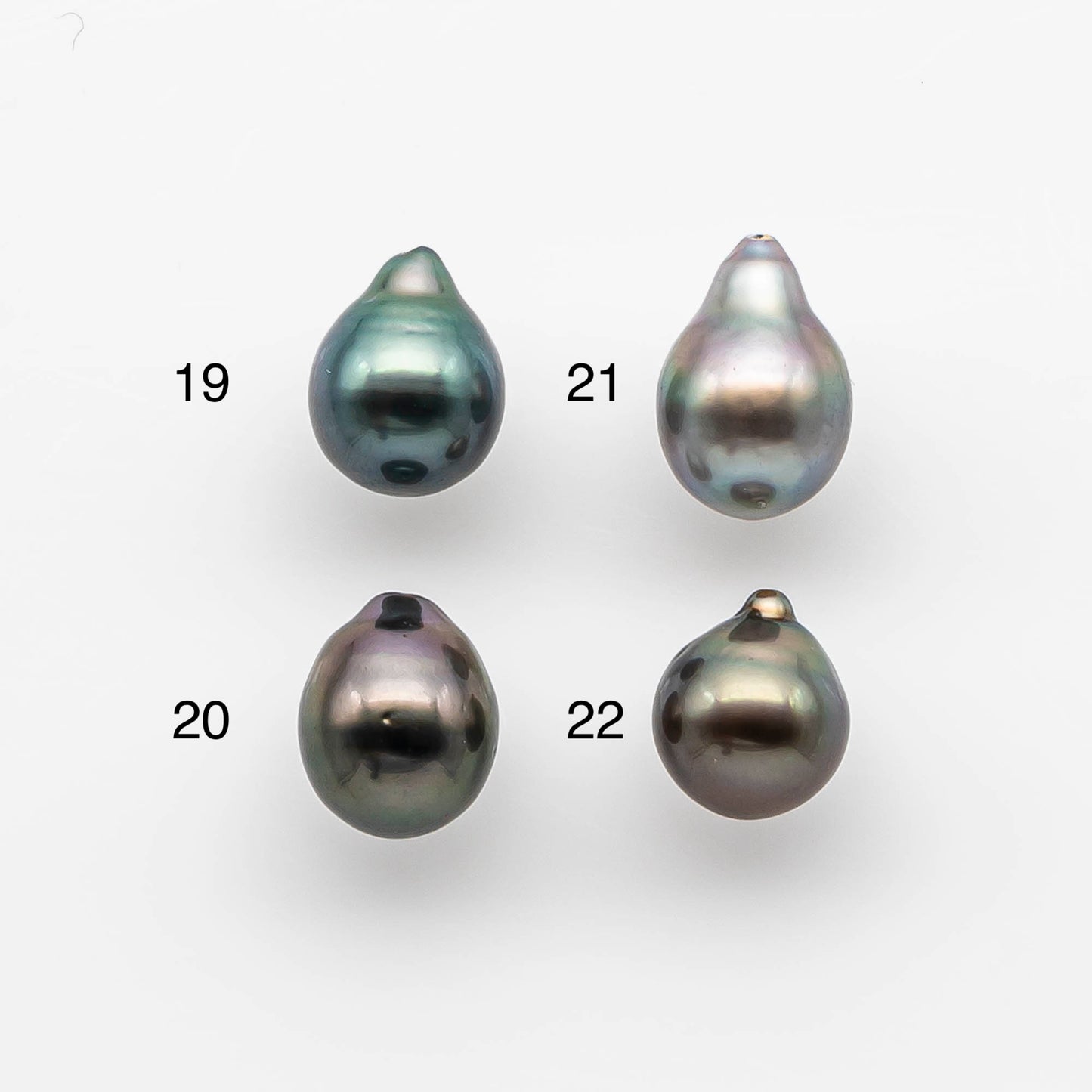 9-10mm High Quality Tahitian Pearl Drop in Natural Color and Very Nice Luster, Single Piece Loose Half Drilled, SKU # 1896TH