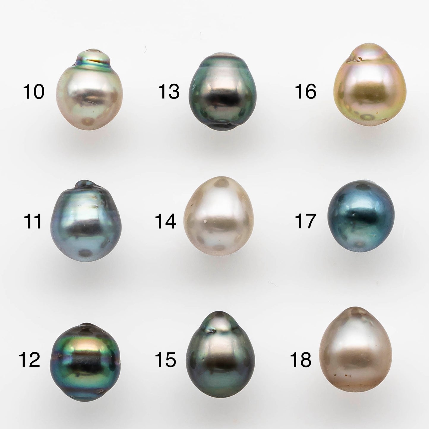 8-9mm Tahitian Pearl Drop with High Luster and Natural Color with Minor Blemishes, Loose Single Piece Undrilled, SKU # 1897TH