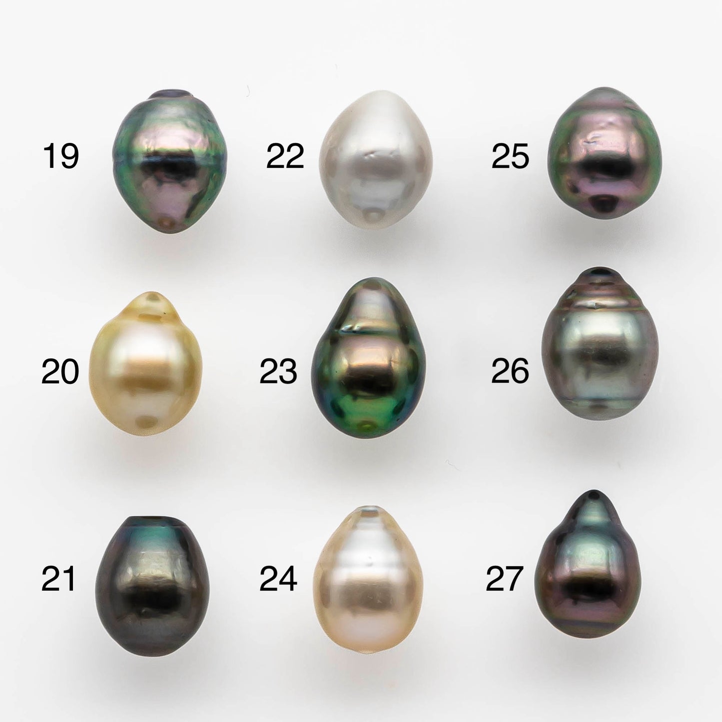 8-9mm Tahitian Pearl Drop with High Luster and Natural Color with Minor Blemishes, Loose Single Piece Undrilled, SKU # 1897TH