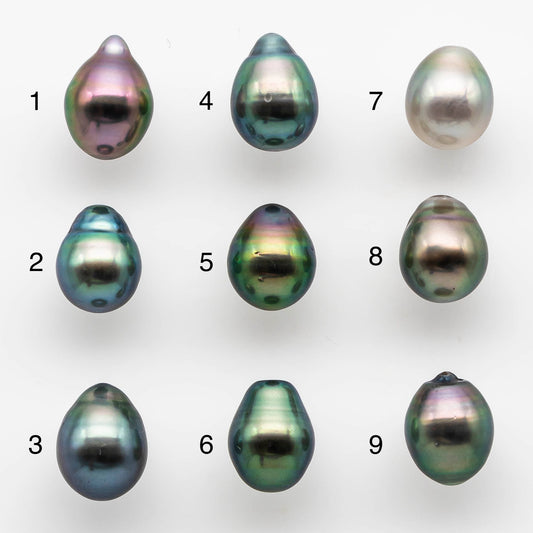 8-9mm High Quality Tahitian Pearl Drop in Natural Color and Very Nice Luster, Single Piece Loose Undrilled, SKU # 1898TH