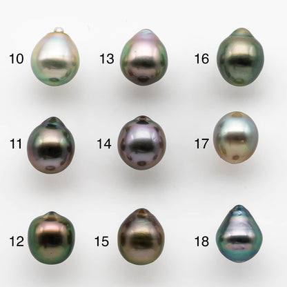 8-9mm High Quality Tahitian Pearl Drop in Natural Color and Very Nice Luster, Single Piece Loose Undrilled, SKU # 1898TH