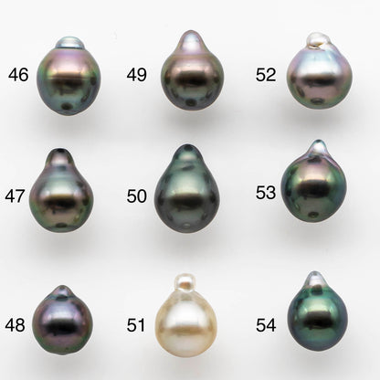 8-9mm High Quality Tahitian Pearl Drop in Natural Color and Very Nice Luster, Single Piece Loose Undrilled, SKU # 1898TH