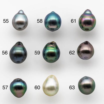 8-9mm High Quality Tahitian Pearl Drop in Natural Color and Very Nice Luster, Single Piece Loose Undrilled, SKU # 1898TH