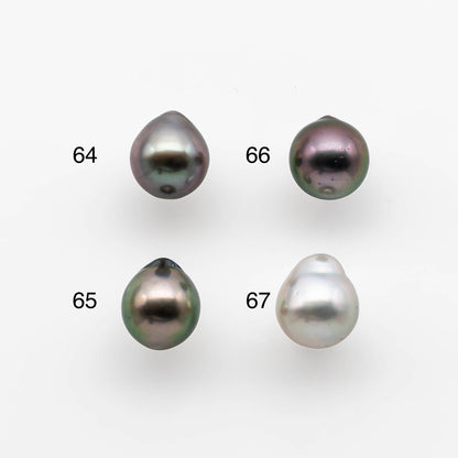 8-9mm High Quality Tahitian Pearl Drop in Natural Color and Very Nice Luster, Single Piece Loose Undrilled, SKU # 1898TH