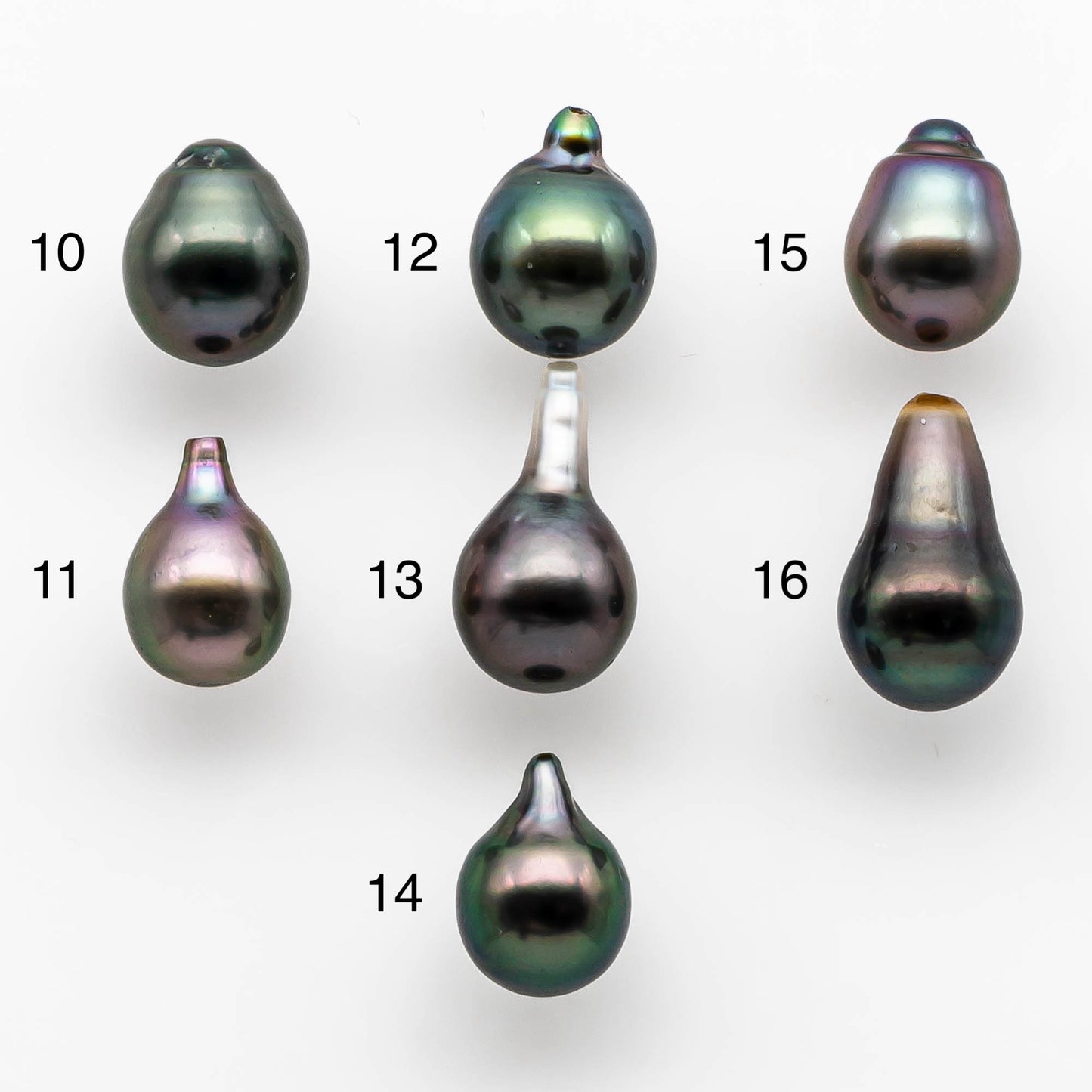 8-9mm High Quality Tahitian Pearl Drop in Natural Color and Very Nice Luster, Single Piece Loose Half Drilled, SKU # 1899TH