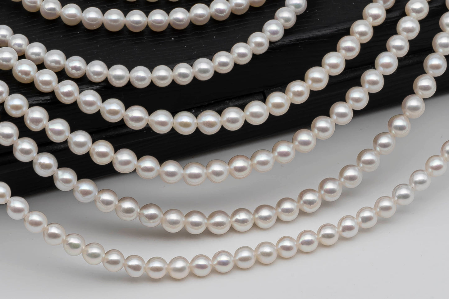 4-4.5mm AAA Freshwater Pearl Round White Strand with High Luster, Rare Finding for Beading or Jewelry Making, SKU # 1294FW