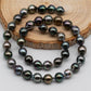 8-9mm Teardrop Tahitian Pearl in Natural Color and High Luster in Full Strand for Beading or Jewelry Making, SKU # 1308TH