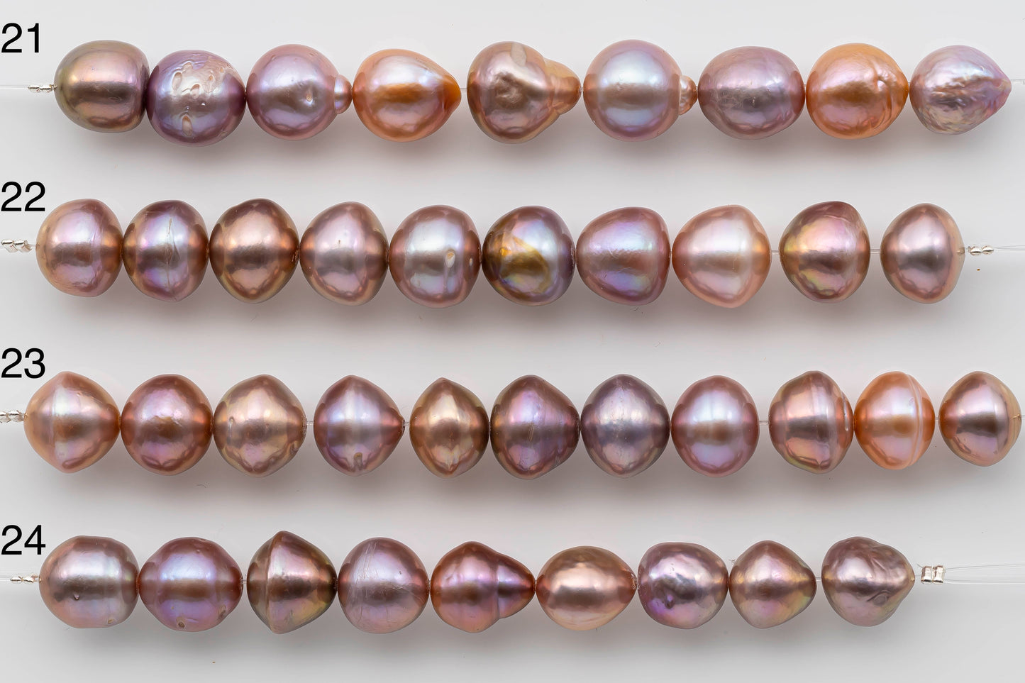 11-12mm Edison Pearl in Natural Color and High Lusters in Short Strand for Beading or Jewelry Making, SKU # 1327EP