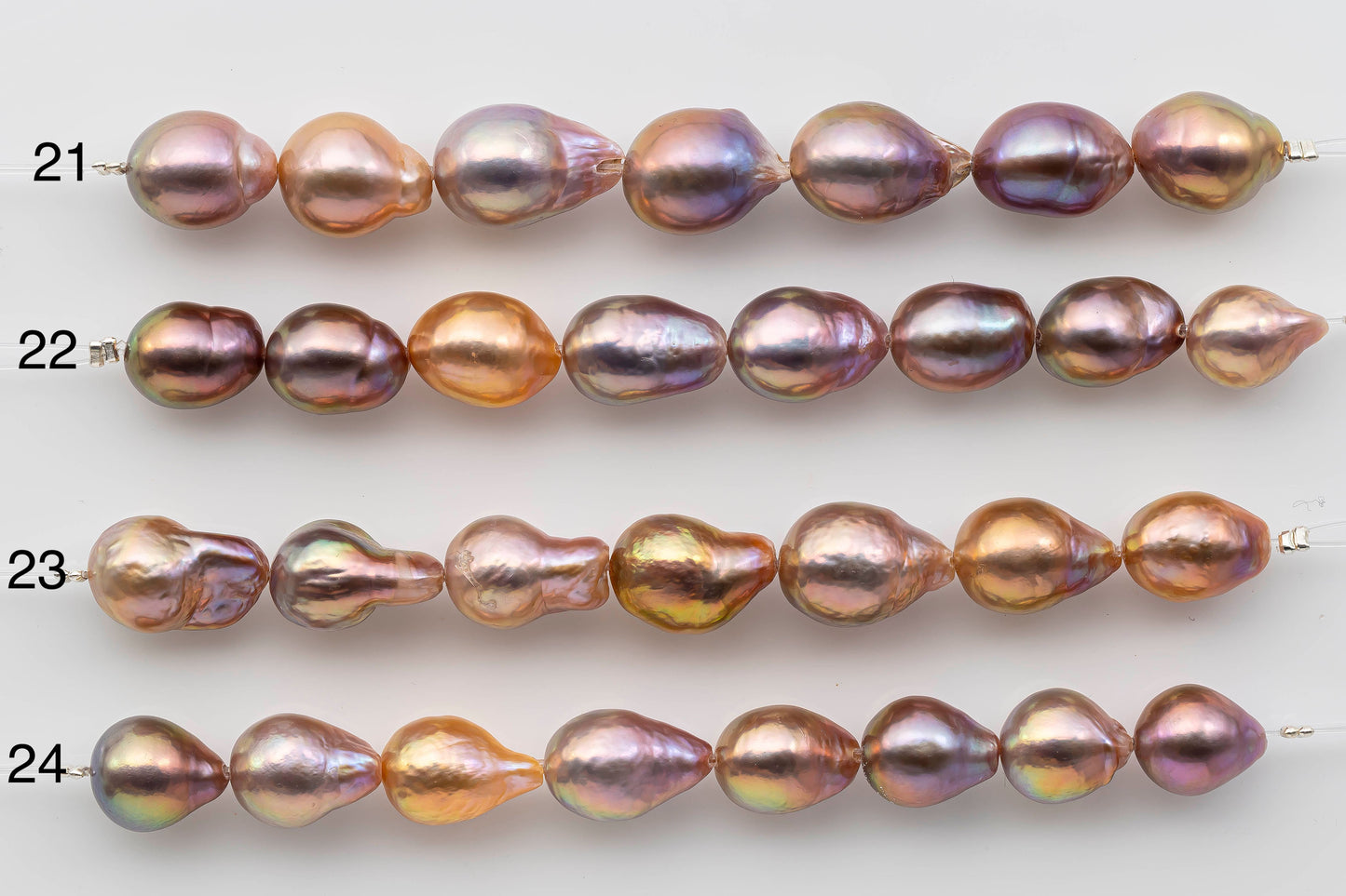 10-11mm Teardrop Edison Pearl with High Luster and Freshwater Pearl Natural Color Short Strand for Beading or Jewelry Making, SKU # 1330EP