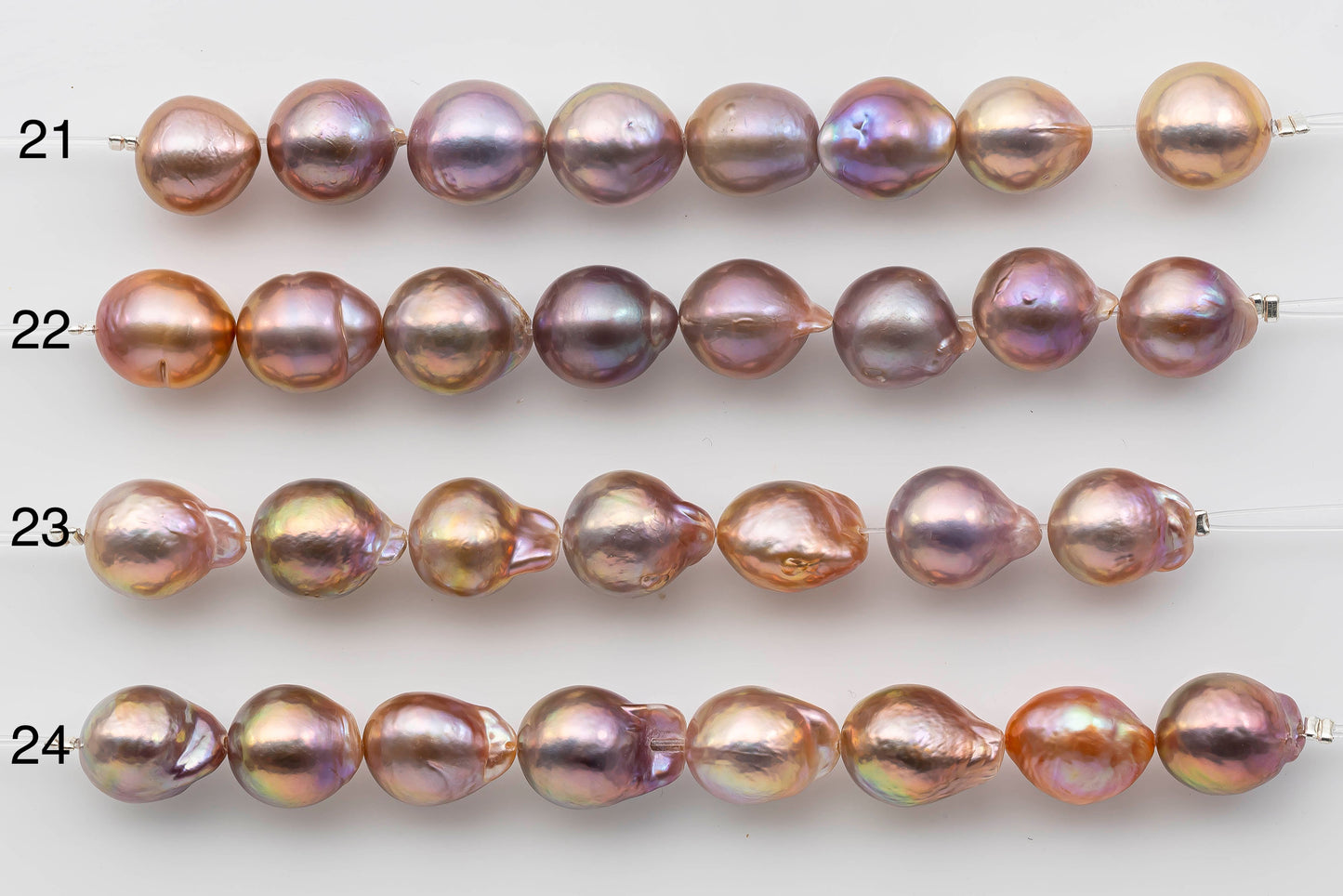 10-12mm Edison Pearl Natural Color and High Luster in Teardrop or Near Round Short Strand for Beading or Jewelry Making, SKU 1333EP