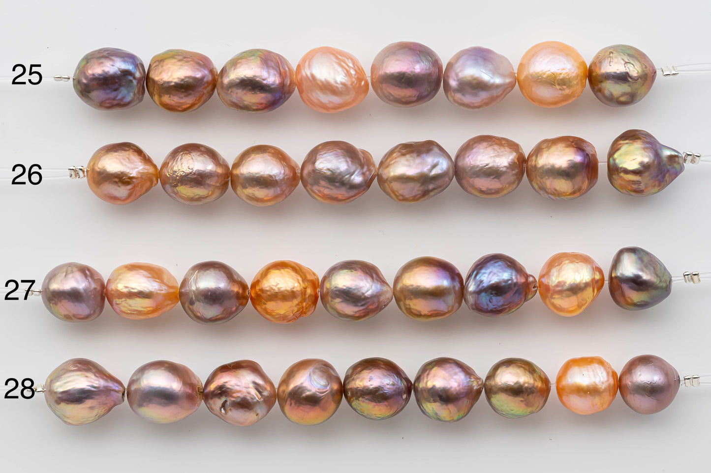 10-12mm Edison Pearl Natural Color and High Luster in Teardrop or Near Round Short Strand for Beading or Jewelry Making, SKU 1333EP