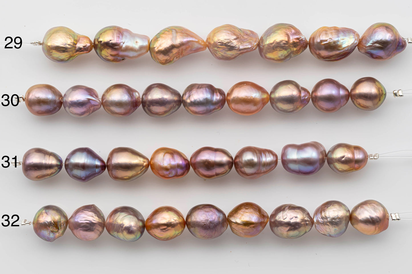 10-12mm Edison Pearl Natural Color and High Luster in Teardrop or Near Round Short Strand for Beading or Jewelry Making, SKU 1333EP