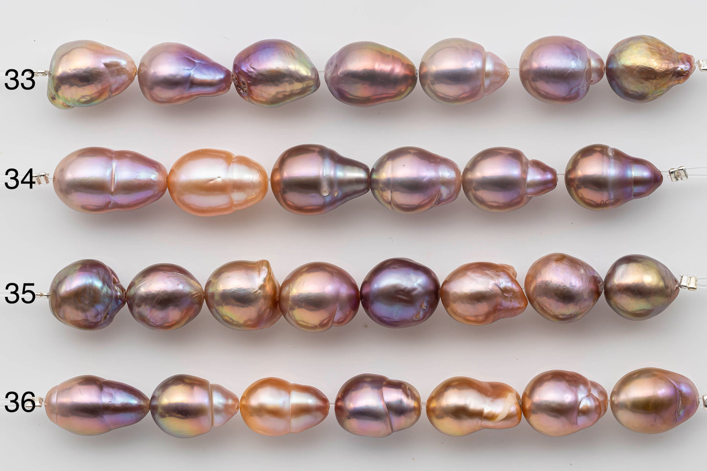 10-12mm Edison Pearl Natural Color and High Luster in Teardrop or Near Round Short Strand for Beading or Jewelry Making, SKU 1333EP